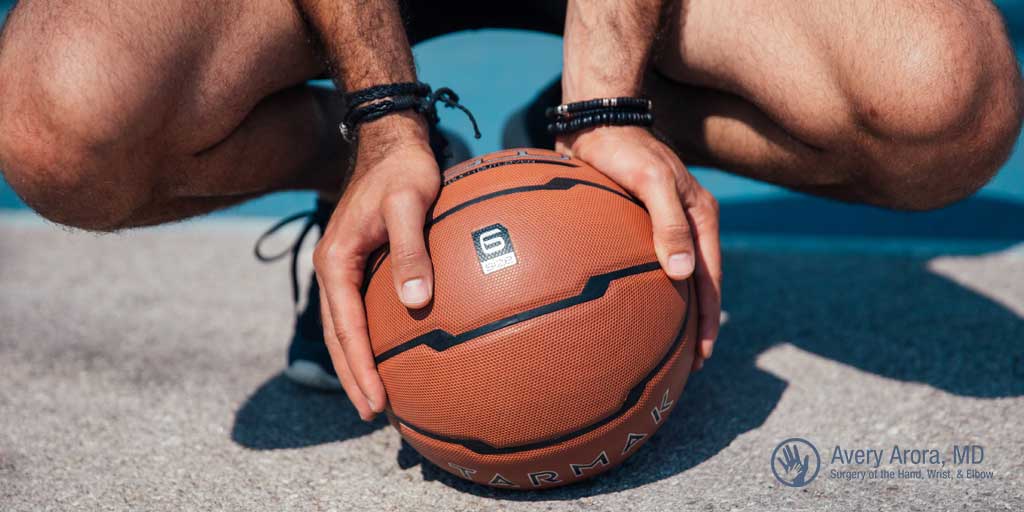 Basketball injuries to the fingers, hand, wrist, or elbow are common during the summertime.